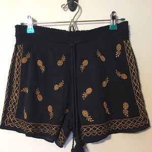 Navy & Golden Pineapple Shorts J Crew XS